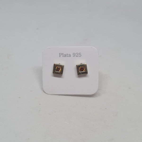 Producto - Aros cuadrado con cubic naranja