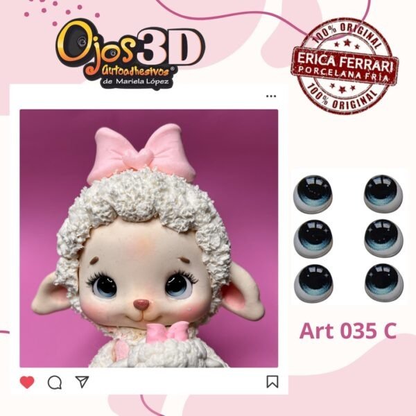 Producto - Ojito 3D art 035 Erica Ferrari CELESTE