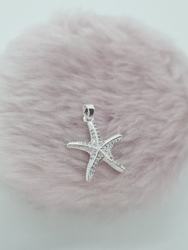 Producto - Dije acero blanco estrella de mar strass