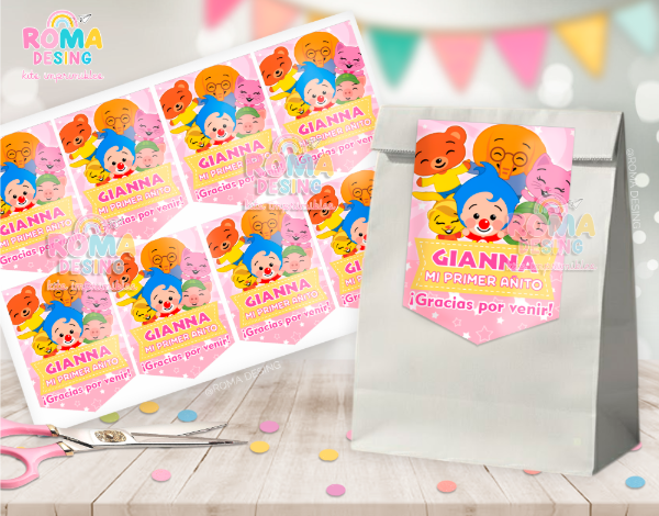 Producto - Etiquetas bolsita Plimplim rosa