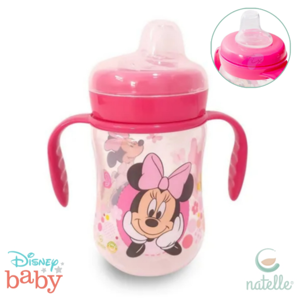 Producto - Vaso Antiderrame Pico Ancho de Silicona con Asas 250 ml Minnie Disney Natelle