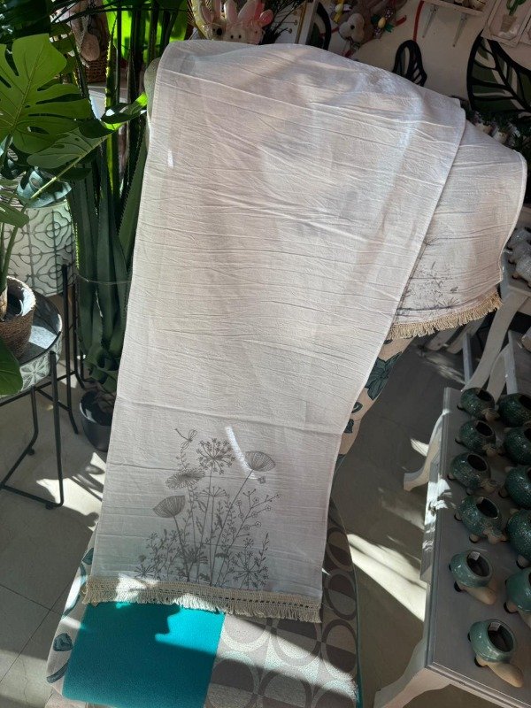 Producto - Camino de mesa blanco con amapolas 1,50 cm (Efectivo: 18.000)