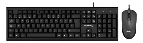 Producto - Combo Teclado y Mouse USB Netmak NM-KB340 Español Sensor Óptico 1600 dpi