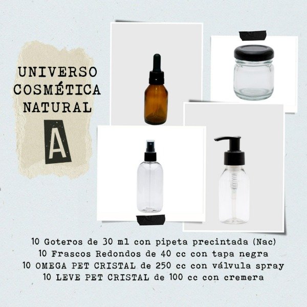 Producto - PACK DE 40 ENVASES. COMBO COSMÉTICA NATURAL. IDEAL EMPRENDEDORES