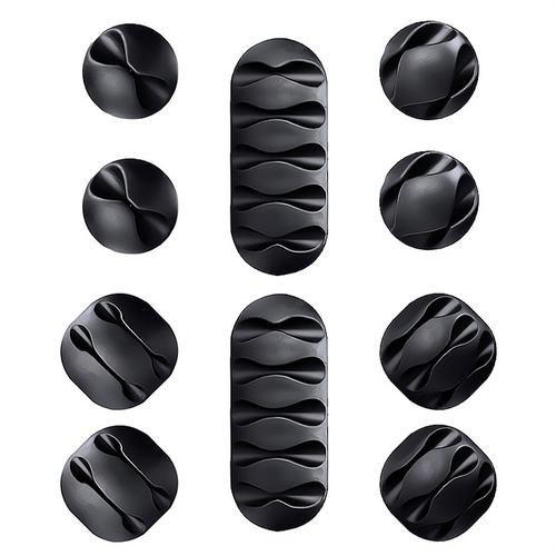 Producto - Organizador de cables adhesivo -set x10 -plastico -Gadnic Sp-53 (SOP00053)
