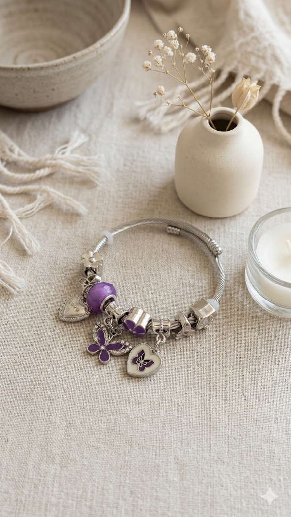 Producto - PULSERA CHARMS VIOLETA