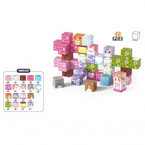 Producto - Bloques magneticos X 40 cubos 2x2 varios - G3