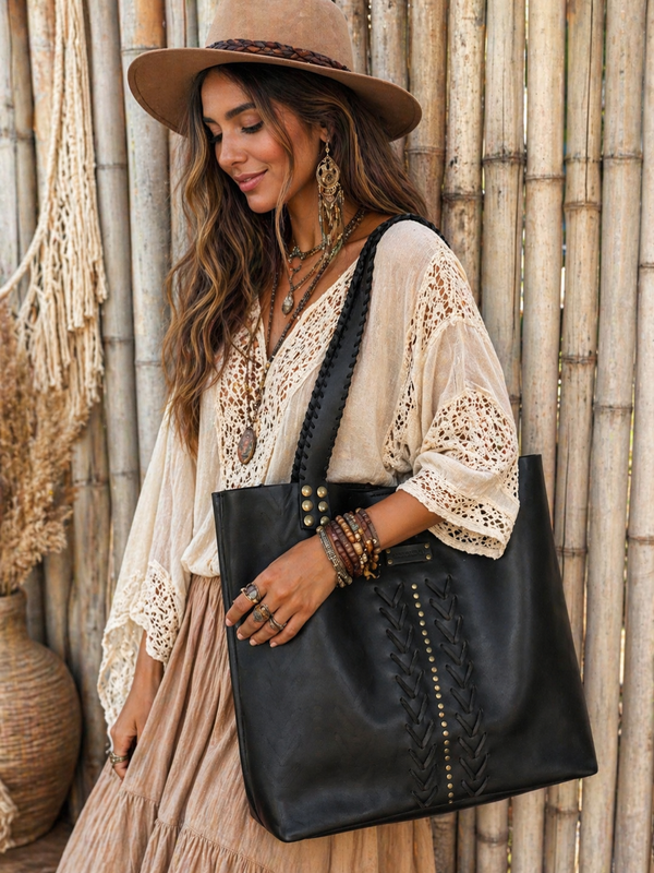 Producto - Tote bag cuero negro