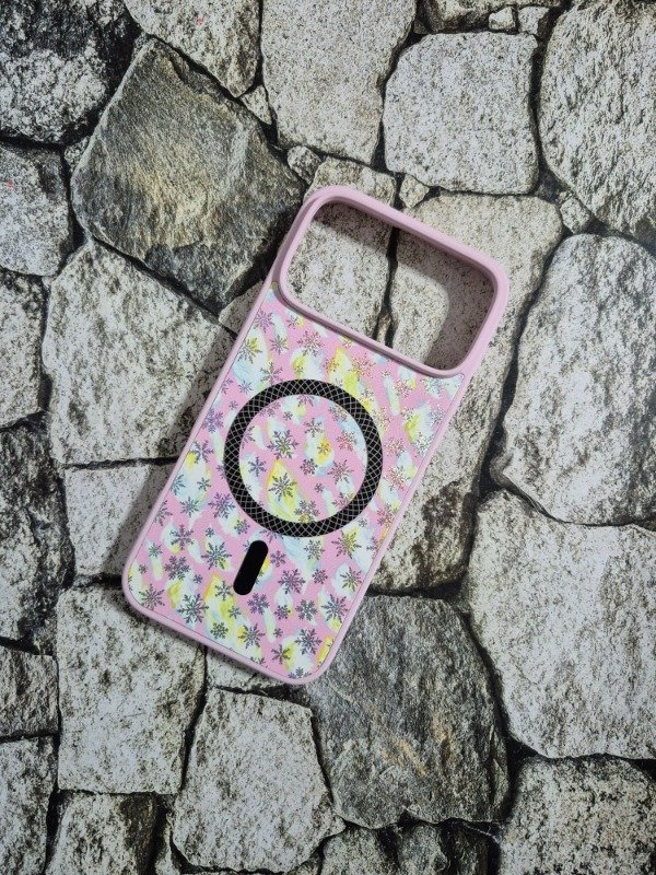 Producto - Funda rígida MagSafe diseño invierno Iphone 17 Pro Max rosa