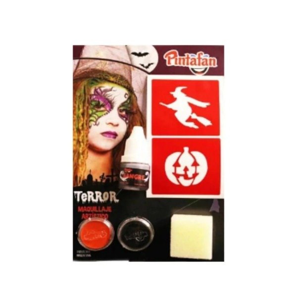 Producto - Kit x2 maquillajes acuarelables y accesorios "TERROR BRUJA"