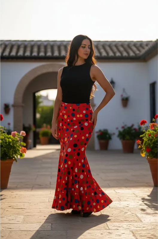 Producto - Falda Sirena a Lunares Talle L