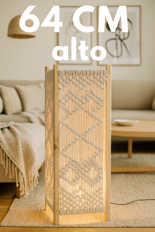 Producto - Lámpara de madera y macrame