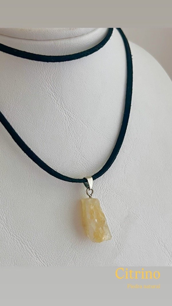 Producto - Choker citrino piedra natural(lazo 1.5mt )