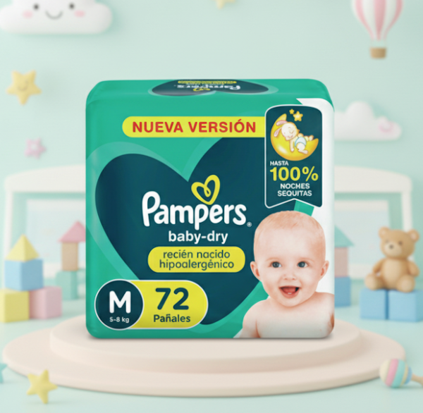 Producto - Pampers Baby Dry Hipoalergénico M x72 unidades (hasta 10 kg)