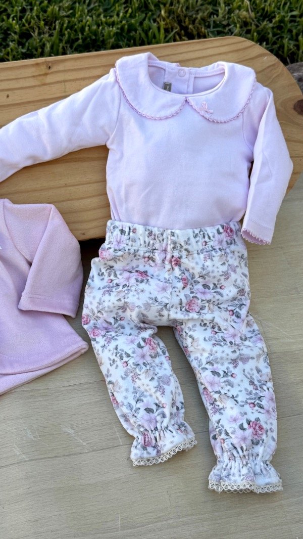 Producto - Body Interlook Rosa con cuello bebé con Picot