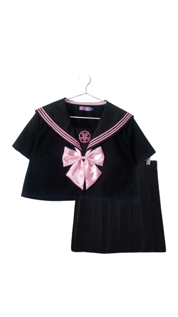 Producto - Sailorfuku manga corta negro x rosa con pollera