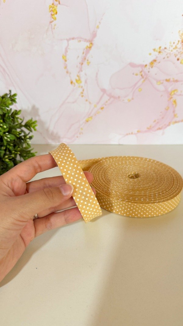 Producto - Cinta bies puntitos beige - 3mts