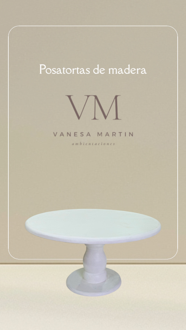 Producto - Posatortas madera bajo blanco
