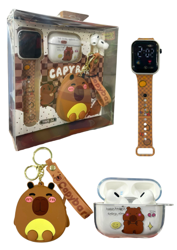 Producto - AURICULAR DISEÑOS CON RELOJ Y ESTUCHE TW-34