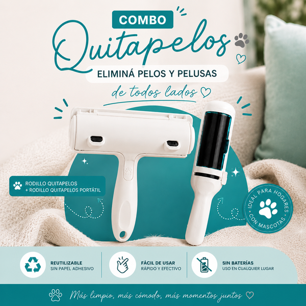 Producto - Combo rodillos quita pelos y pelusas