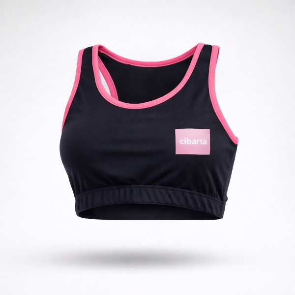 Producto - Cibarta Sport Top PowerMove Negro Vivo Fluo fuscia