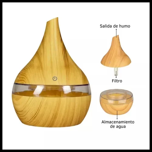 Producto - Humidificador Difusor de Aromas con Luz LED Florero - 1