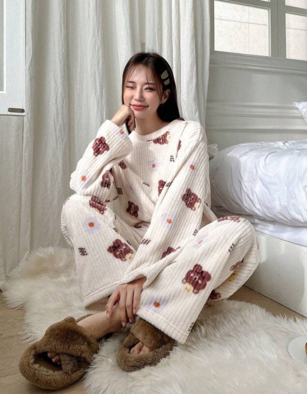 Producto - Pijama Crema Ositos Mujer