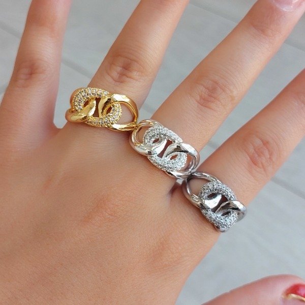 Producto - Anillo nudo con strass