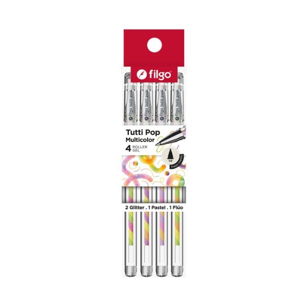 Producto - Lapicera Roller Tinta Gel Tutti Pop Multicolor x4 - 0