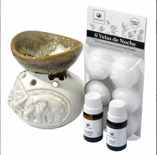 Producto - Combo Hornillo Tallado Elefante Curvo + Velas + Esencias