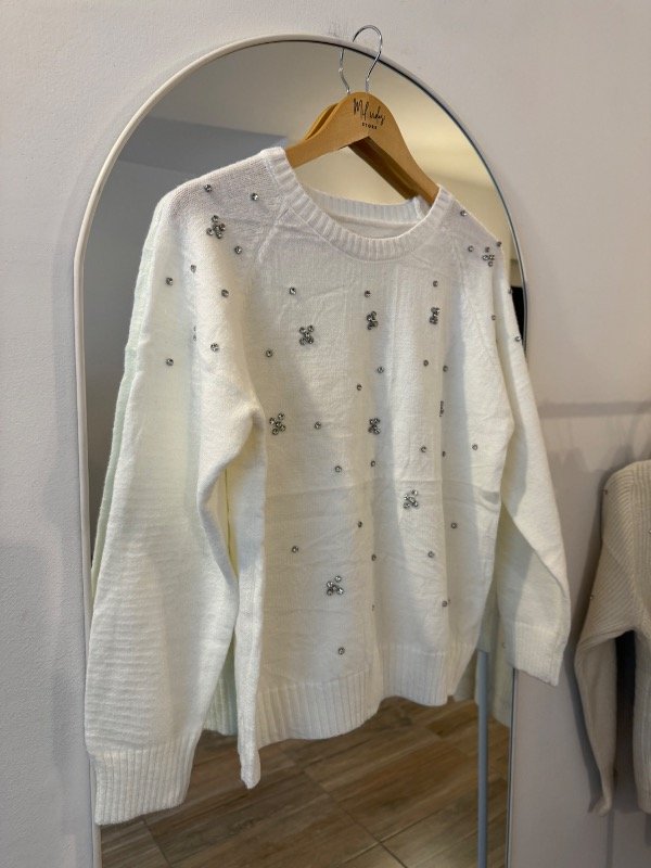 Producto - SWEATER ALFONSINA CREMA STRASS