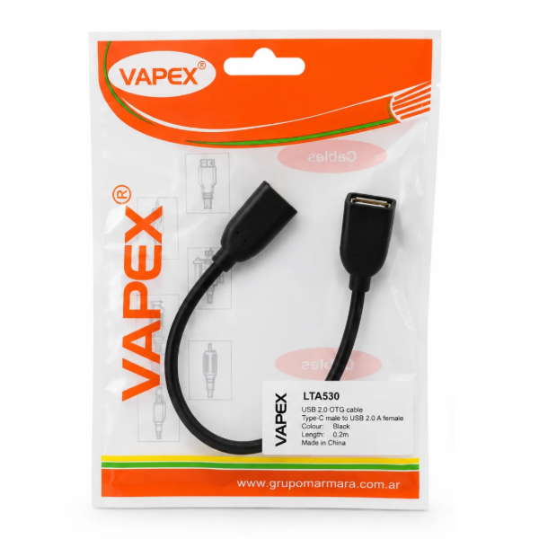 Producto - Cable Otg Usb a Tipo C 0.20 Cm VAPEX - 1