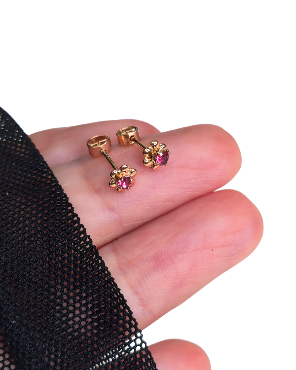 Producto - Abridores Oro Golfi Florencia Rosa 4 mm