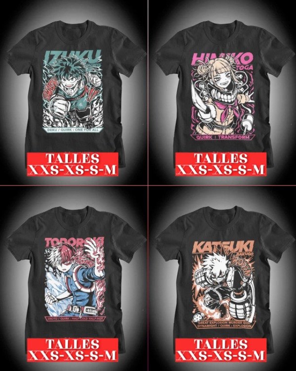 Producto - Remera de algodón - My Hero Academia  , Boku no hero (Ingrese para elegir talle)