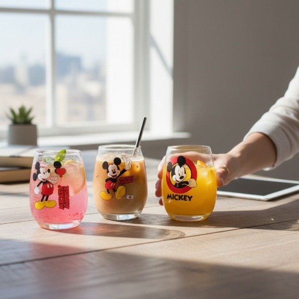 Producto - NUEVO SET DE 4 COPONES MICKEY VITRIFICADOS DE 500ML EN CAJA - 2