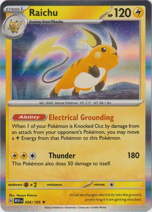 Producto - Raichu - 026/165 - Scarlet and Violet 151 - Holo