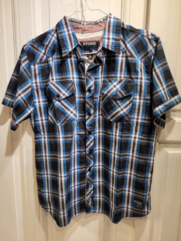 Producto - Camisa STONE cuadrillé manga corta Talle 16 años - PRECIO: 16X