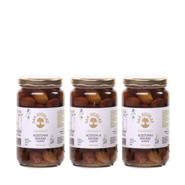 Producto - 3 x Aceitunas Negras Gigantes Orgánicas x 500g -San Nicolás