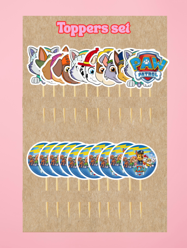 Producto - Set de toppers x 22 und paw patrol