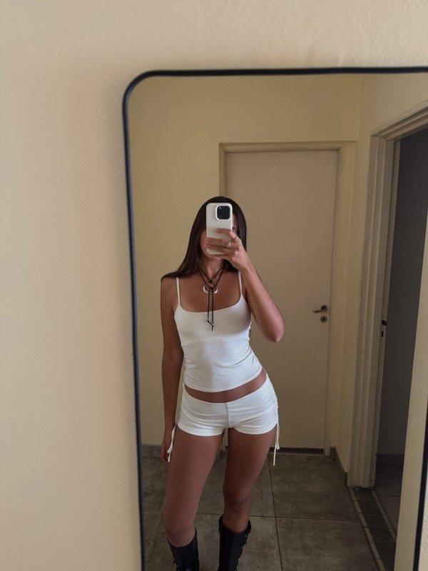 Producto - Short frunces microf. (blanco)