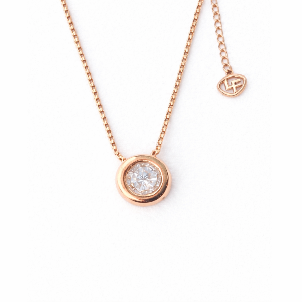 Producto - Colgante Punto de Luz en plata con baño de oro rosa