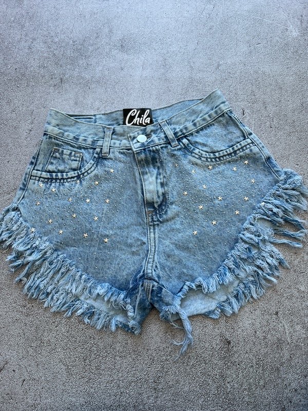 Producto - Short brillo celeste New