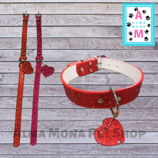 Producto - COLLAR CON GLITTER Y CORAZÓN COLGANTE 45 x 2 CM
