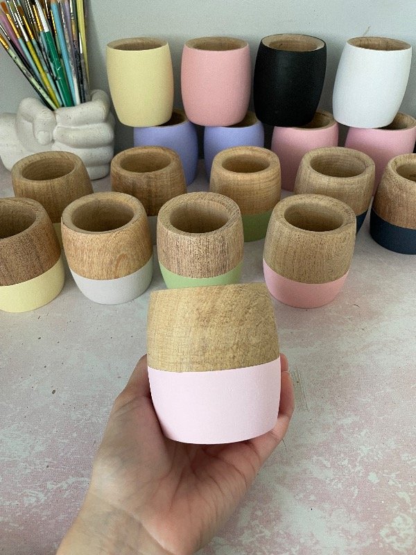 Producto - 10 Mates con mitad madera mitad color