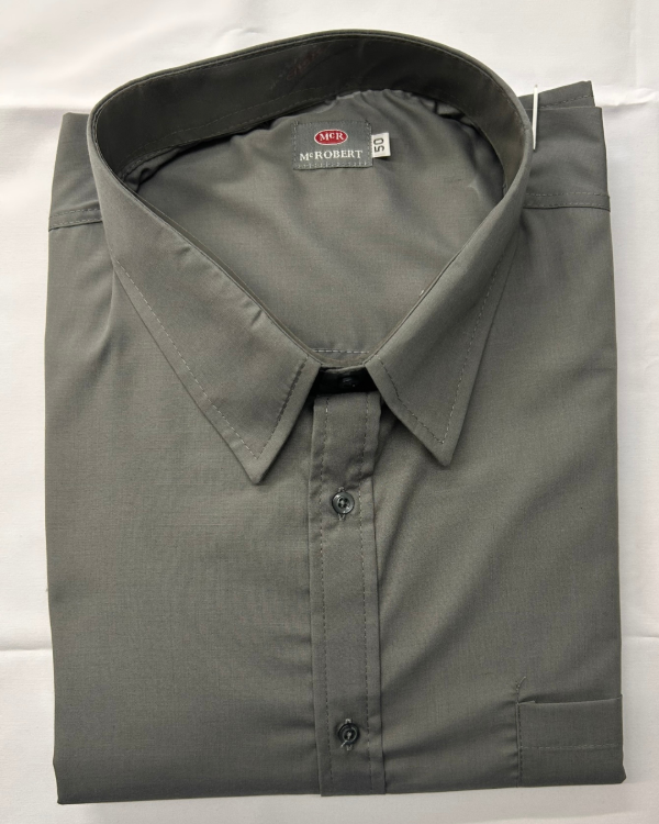 Producto - Camisa Manga Larga Lisa Gris Topo