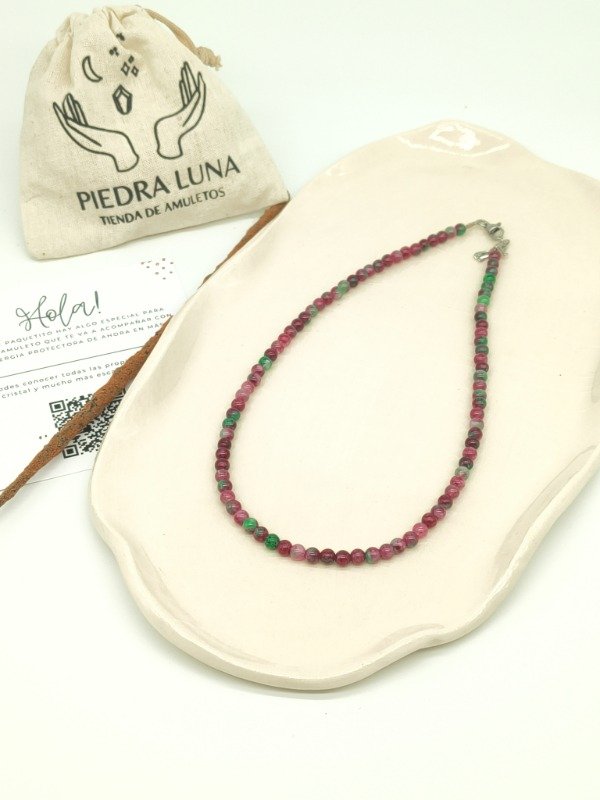 Producto - Collar ALEGRIA con Agatha sandía - 1