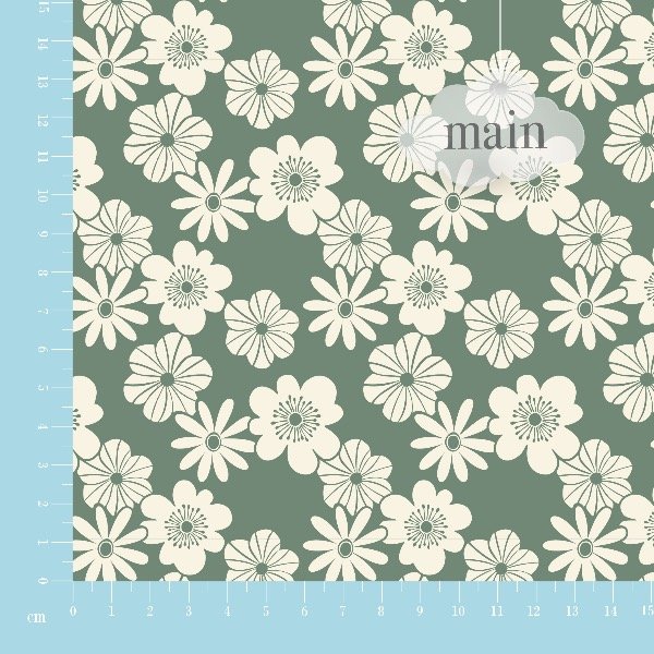 Producto - Gabardina Flores Nélida Verde Con Natural