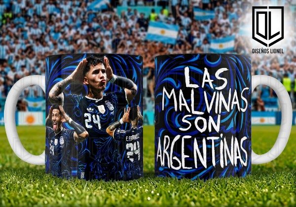 Producto - "NUEVA" PLANTILLA PARA TAZAS SELECCIÓN ARGENTINA - ENZO FERNANDEZ (MALVINAS)