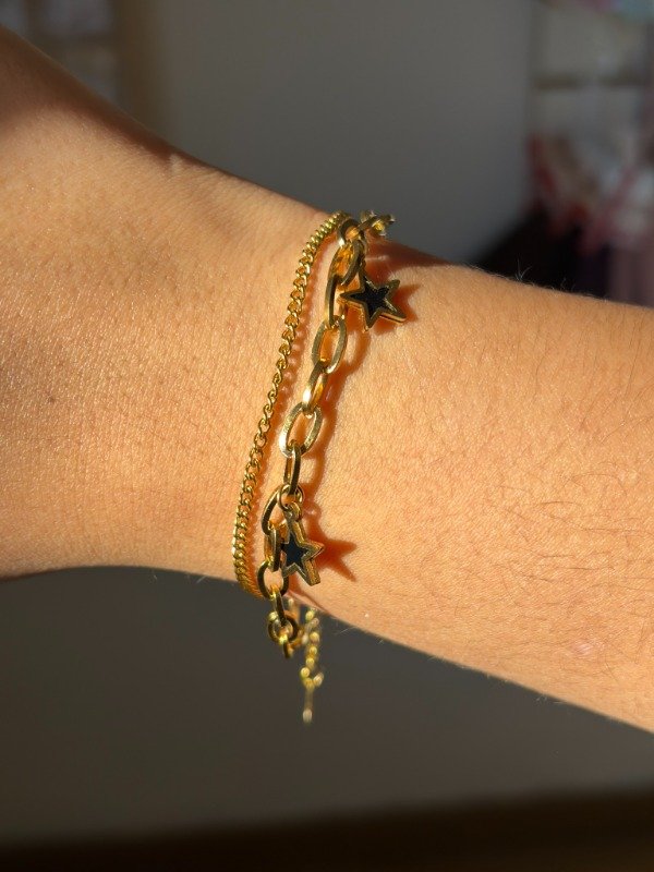 Producto - PULSERA CADENA DOBLE ESTRELLAS