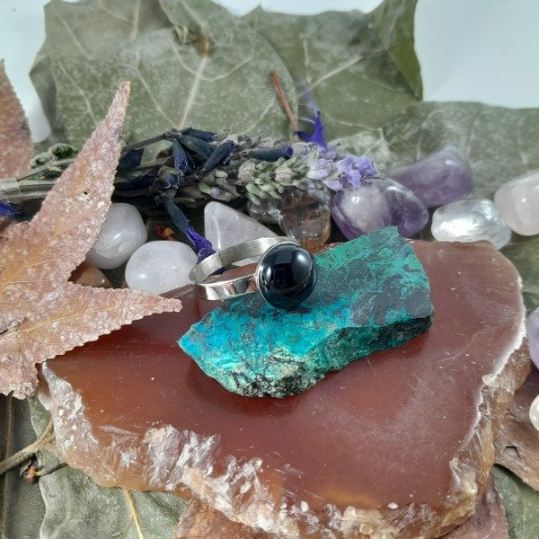 Producto - Anillo de Alpaca con obsidiana - 0
